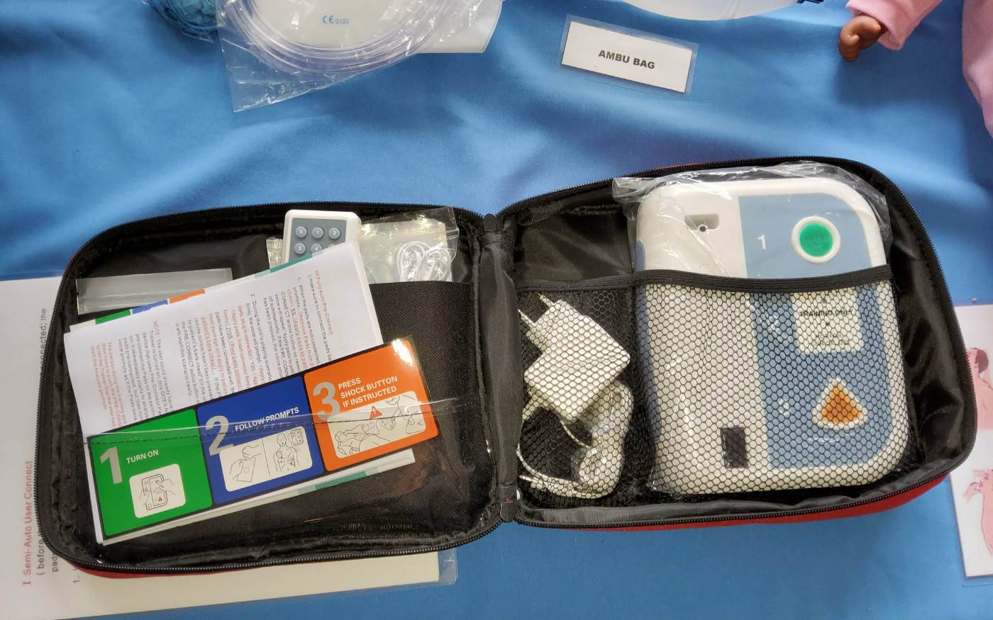 AED training kit used in first aid training